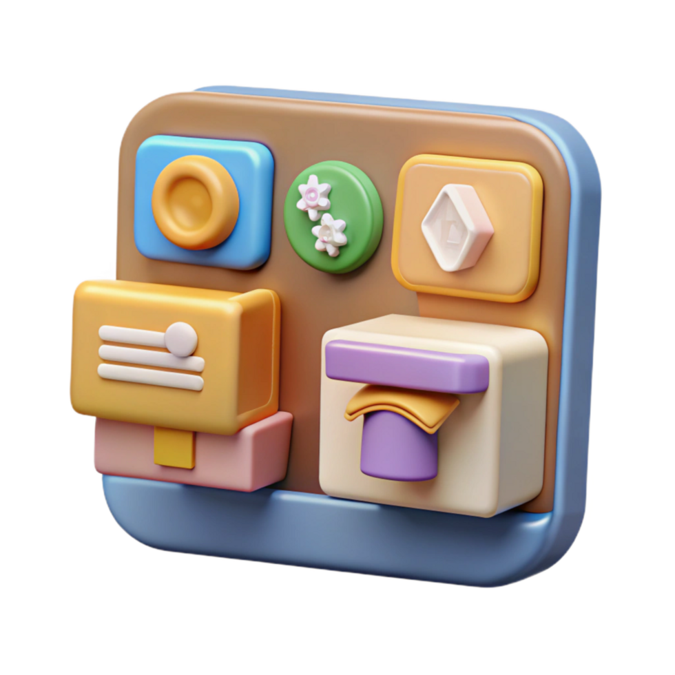magnificent abstract Online Course Icons Set Isolated on Transparent Background detailed png