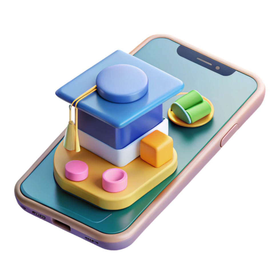 serene traditional Online Learning Platform Interface on Tablet Screen Isolated Element authentic png