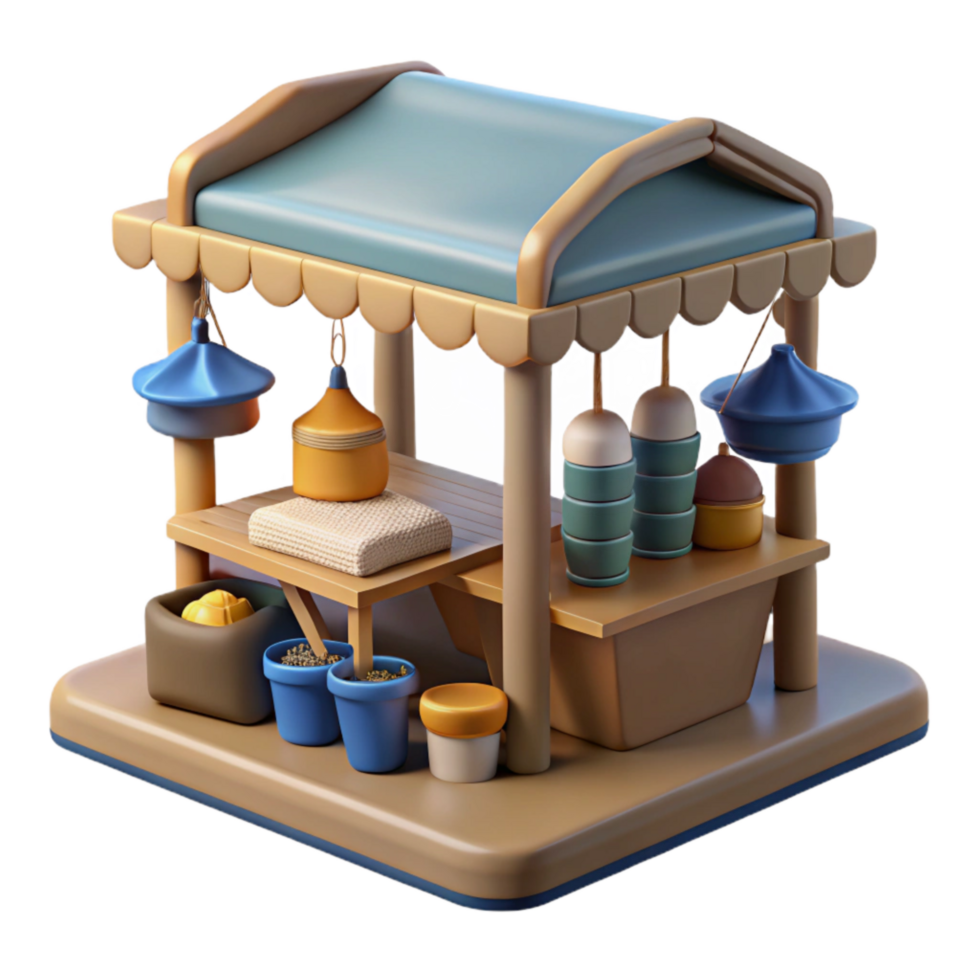 wonderful modern Open Air Market Crafts and Souvenirs Transparent Background premium png