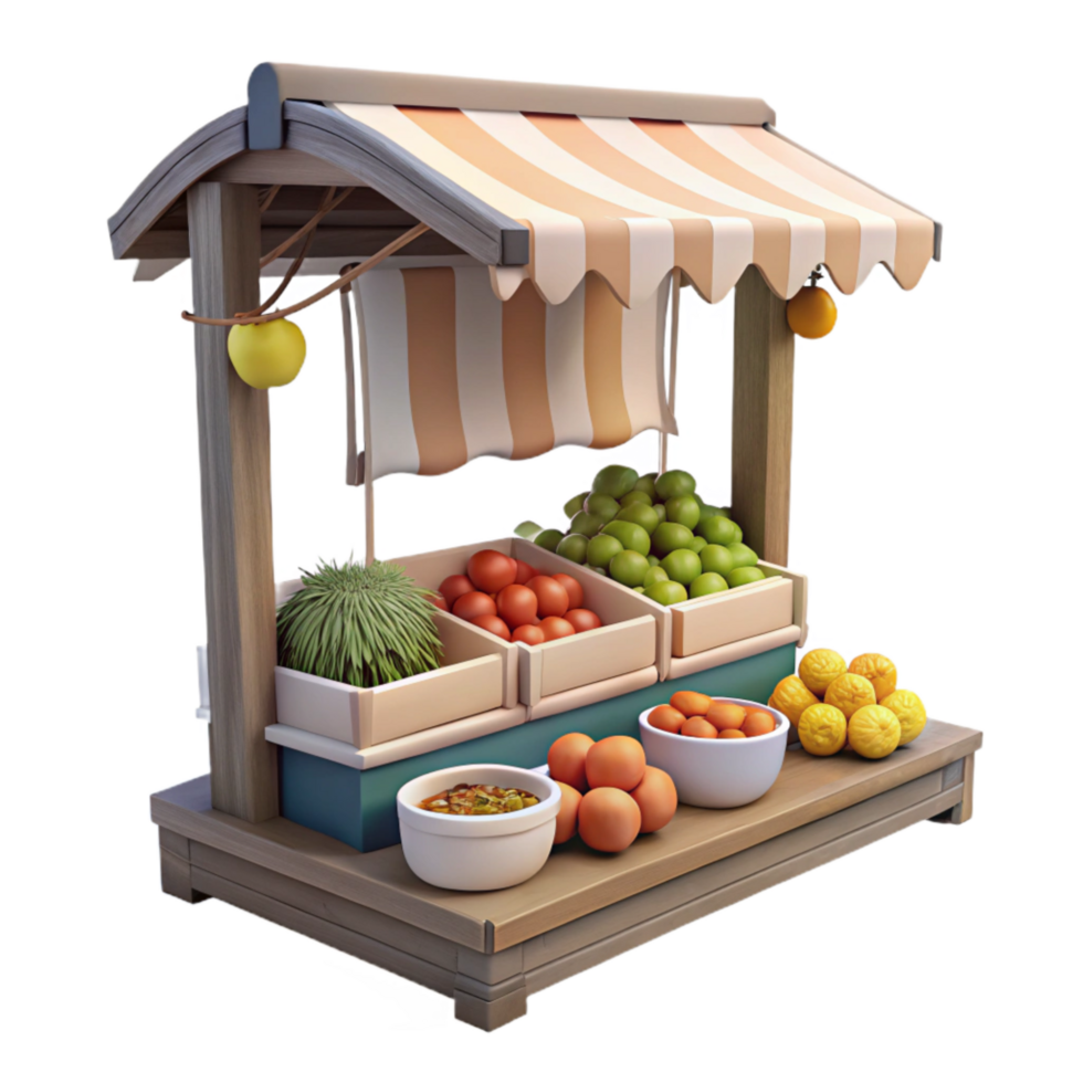 wonderful creative Open Air Market Fresh Produce Transparent Background professional png