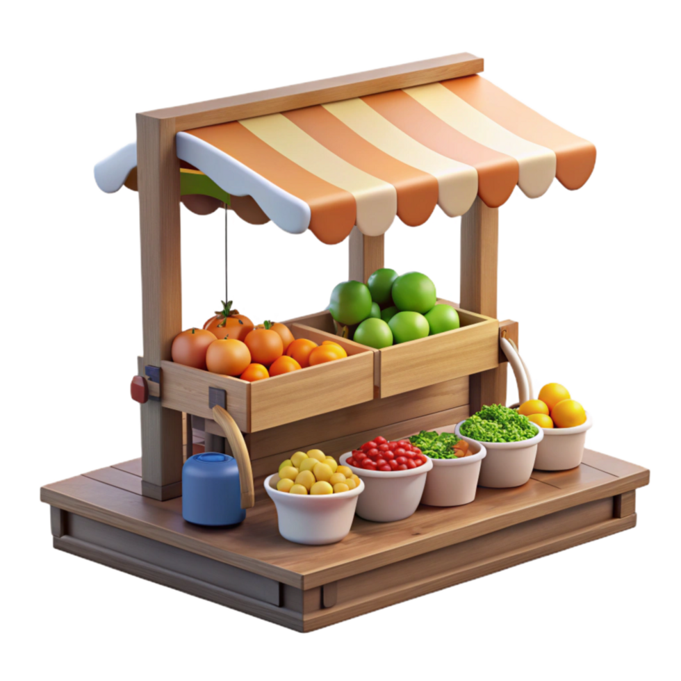 serene modern Open Air Market Fresh Produce Transparent Background genuine png