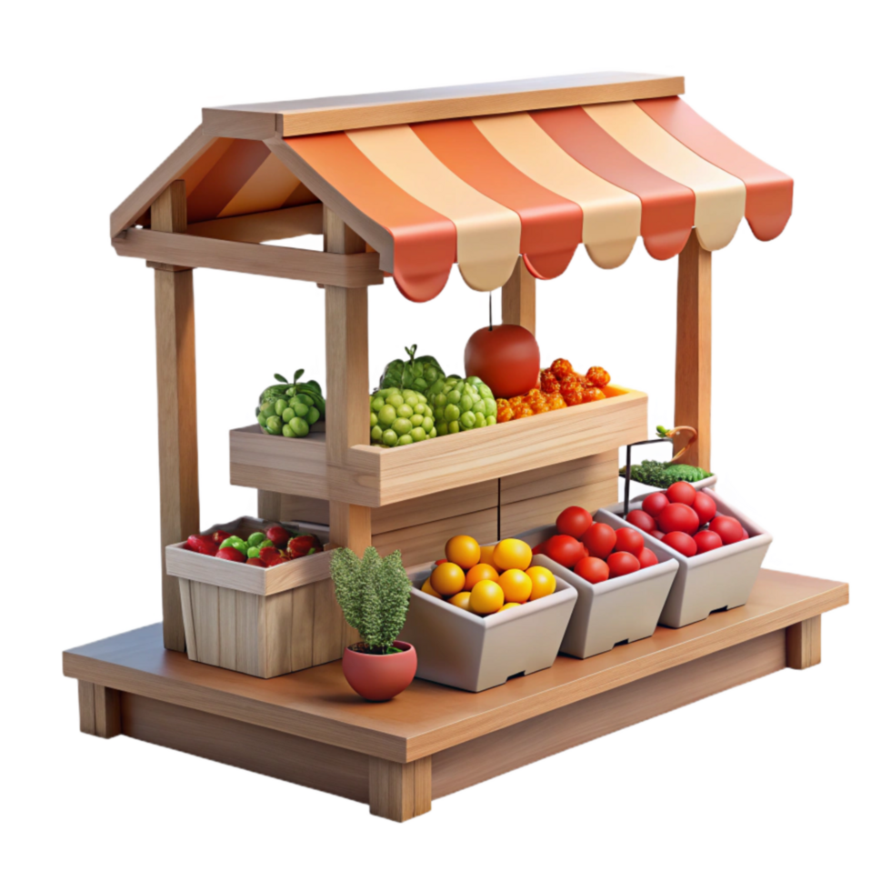 stunning creative Open Air Market Fresh Produce Transparent Background high resolution png