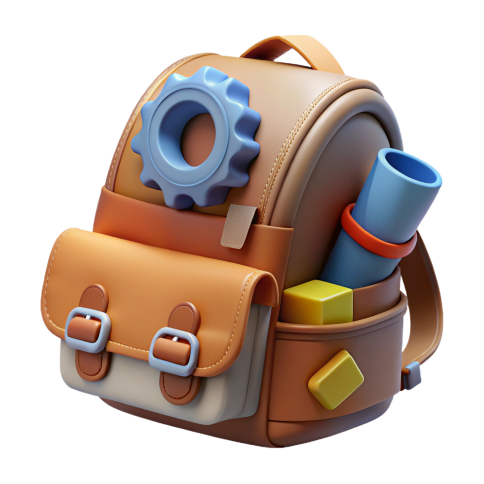 beautiful classic Open Backpack with Gear Cutout Top View original png