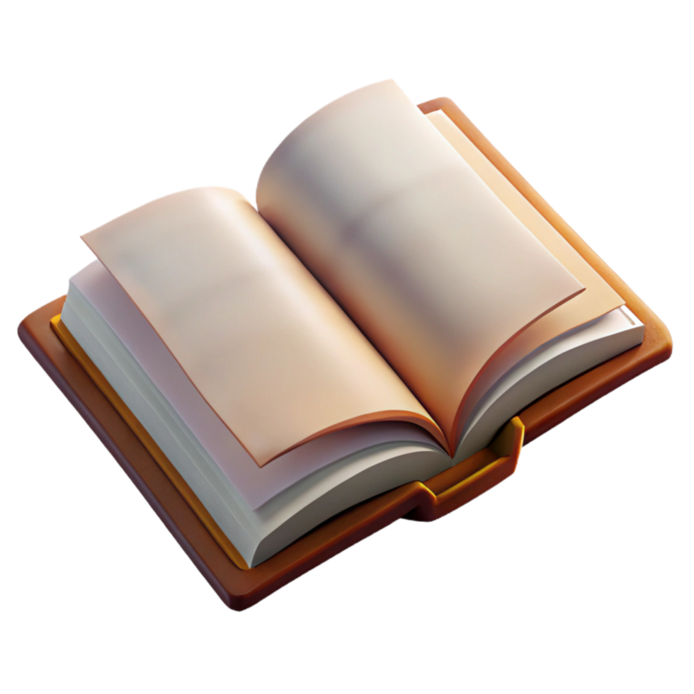 beautiful traditional Open Book with Blank Pages Isolated Element professional png