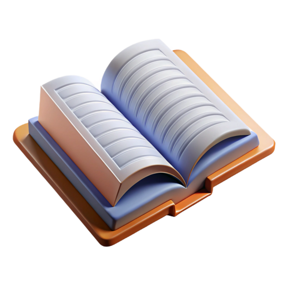 impressive artistic Open Book Top View Isolated original png