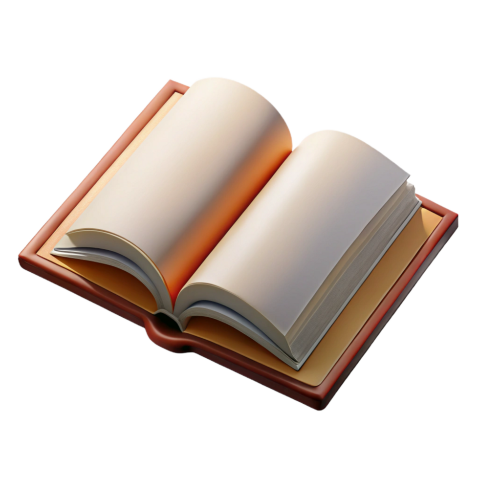 dramatic classic Open Book with Blank Pages Isolated Element png