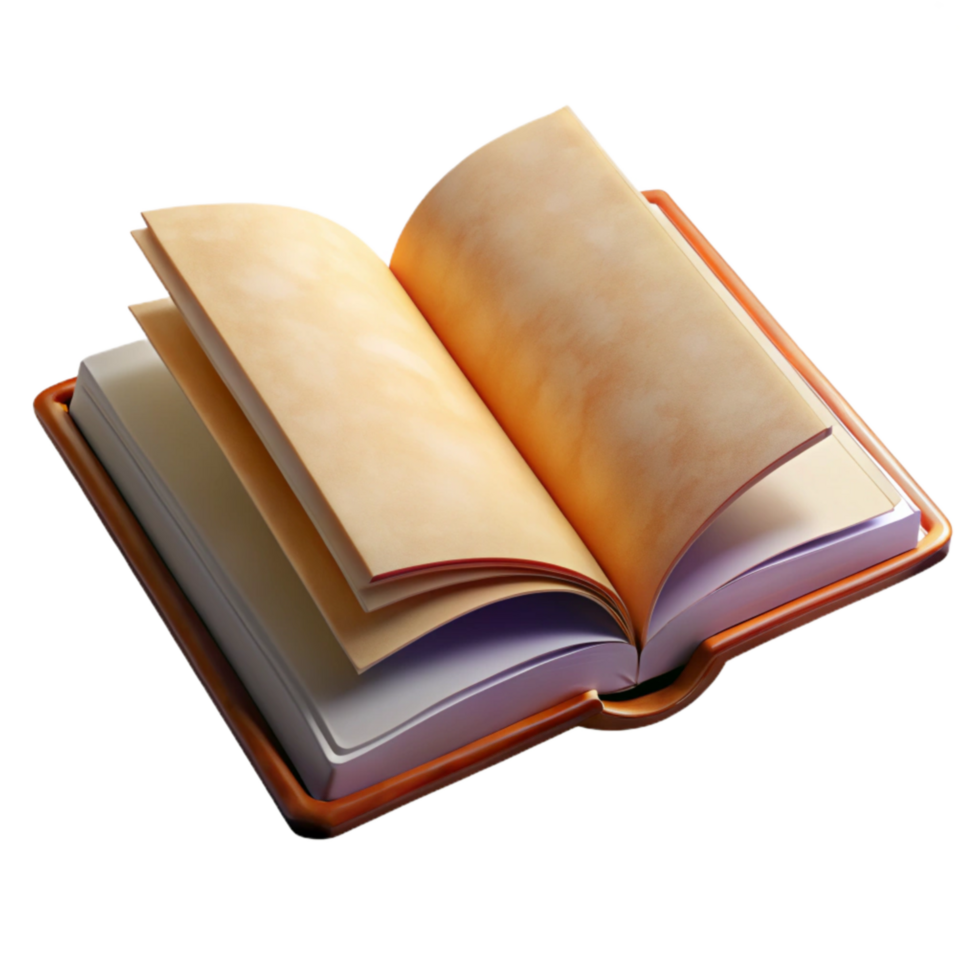 vibrant abstract Open Book with Blank Pages Isolated Element exclusive png