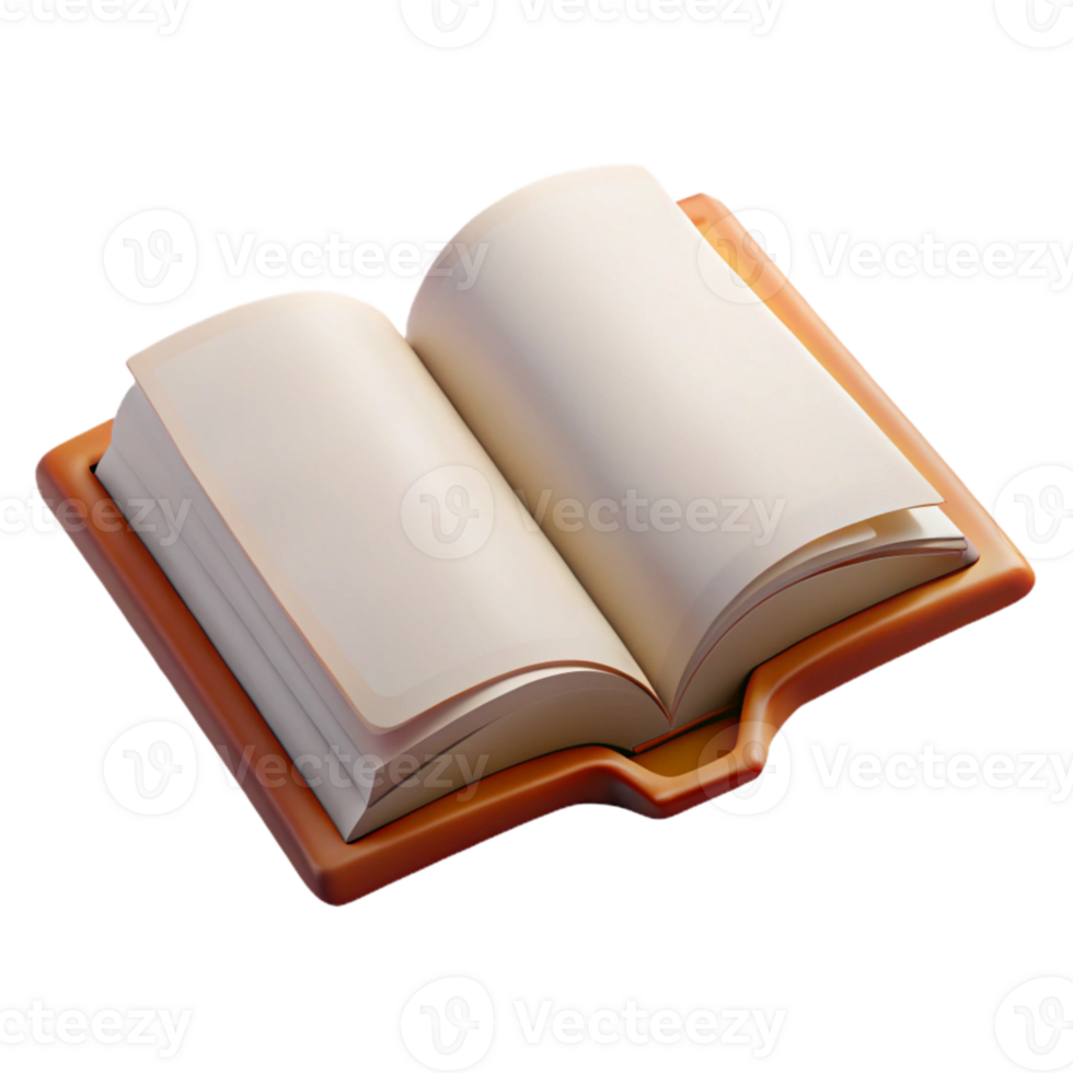 wonderful vintage Open Book with Blank Pages Isolated Element exclusive png