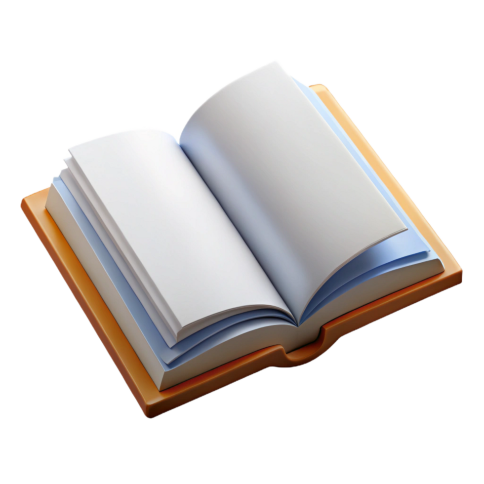 impressive traditional Open Book with Blank Pages Isolated Element premium png