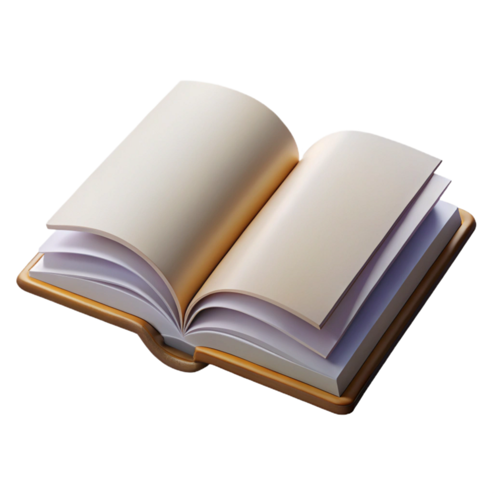 vibrant minimalist Open Book with Blank Pages Isolated Element high resolution png