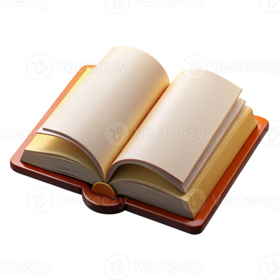 wonderful classic Open Book with Blank Pages Isolated Element high quality png