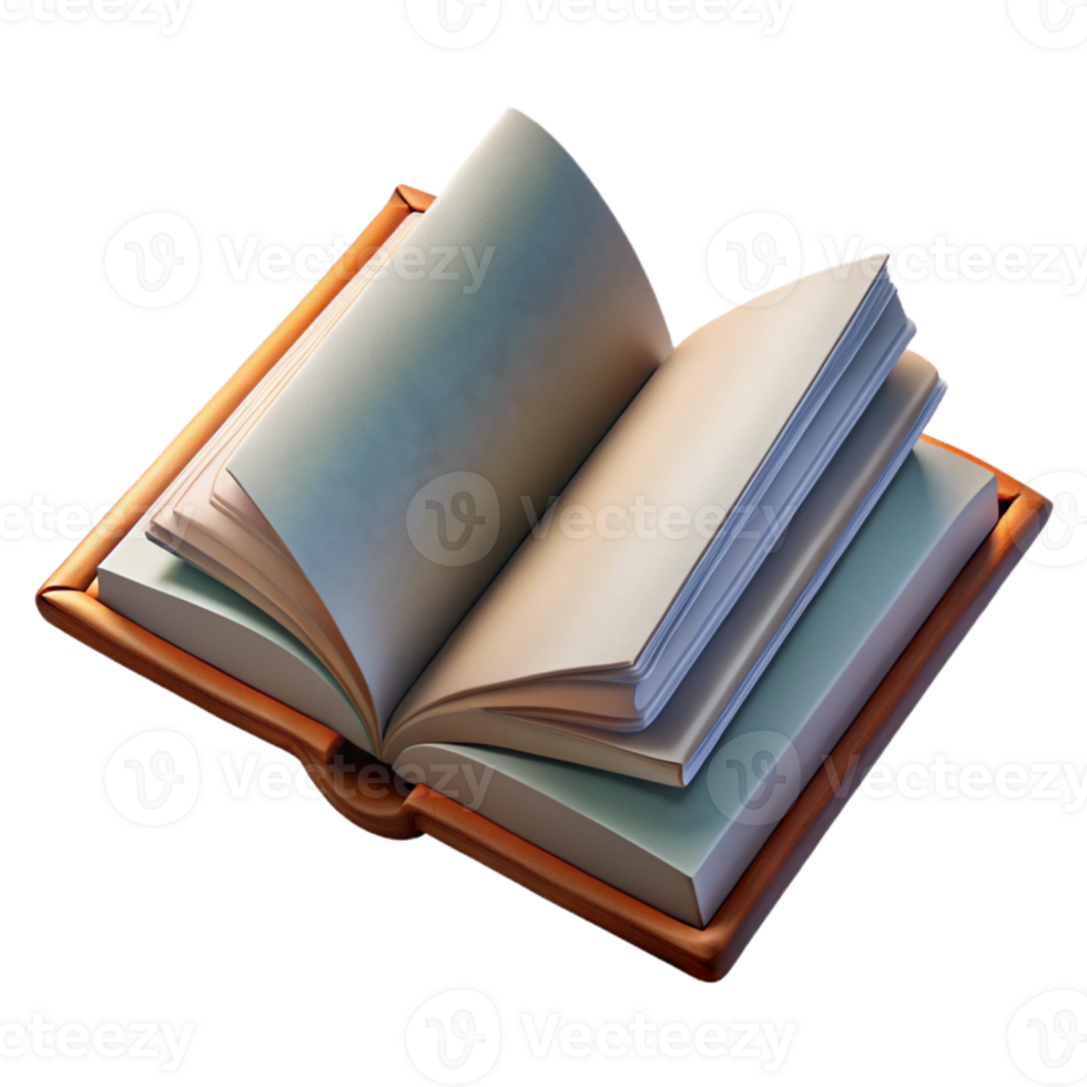vibrant modern Open Book with Folded Corner Angled View Cutout premium png