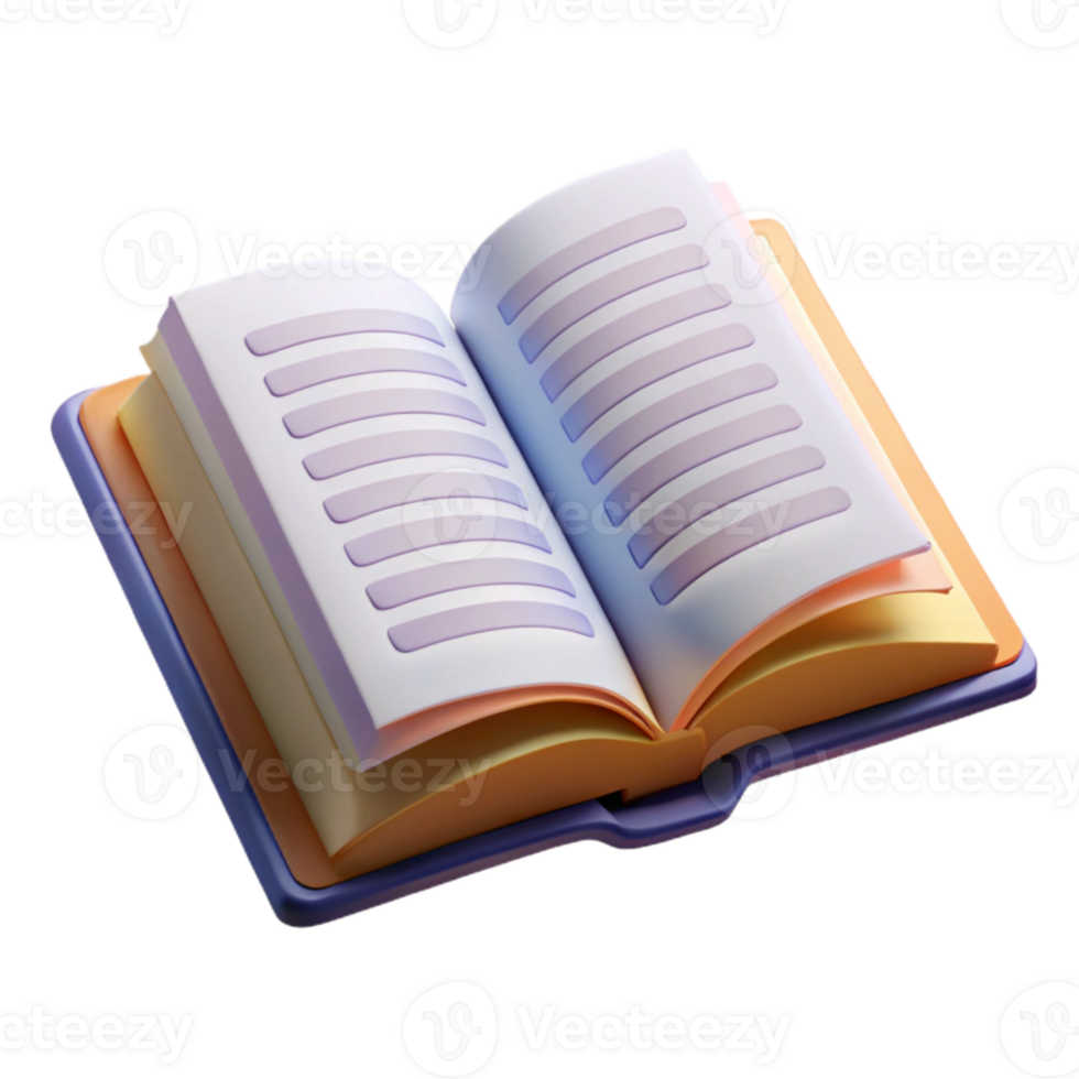 serene abstract Open Book with Handwritten Notes Transparent Background professional png