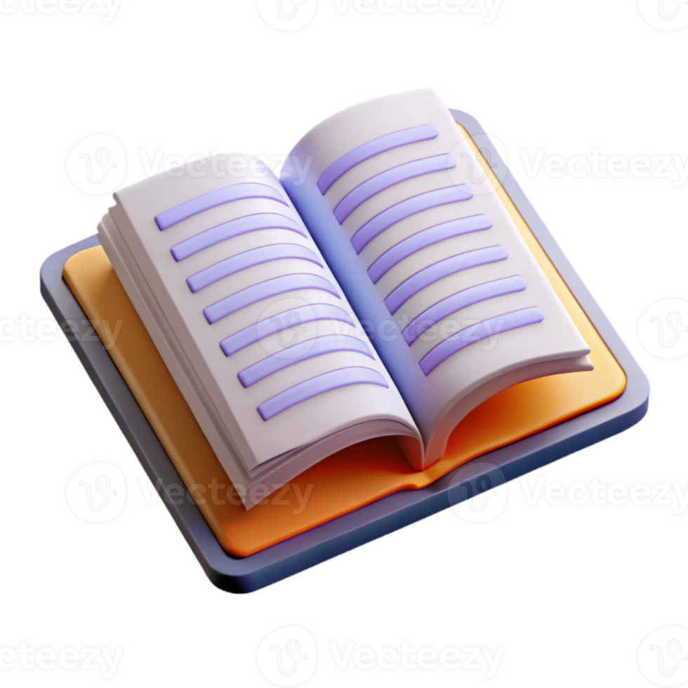 vibrant rustic Open Book with Highlighted Text Cutout original png
