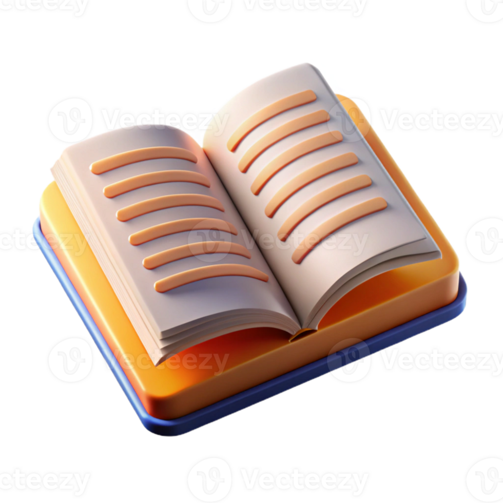 stunning contemporary Open Book with Highlighted Text Cutout premium png