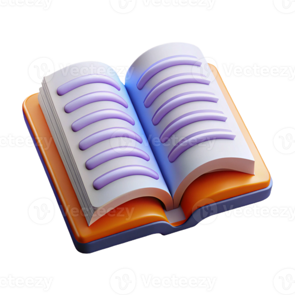 vibrant classic Open Book with Highlighted Text Cutout exclusive png