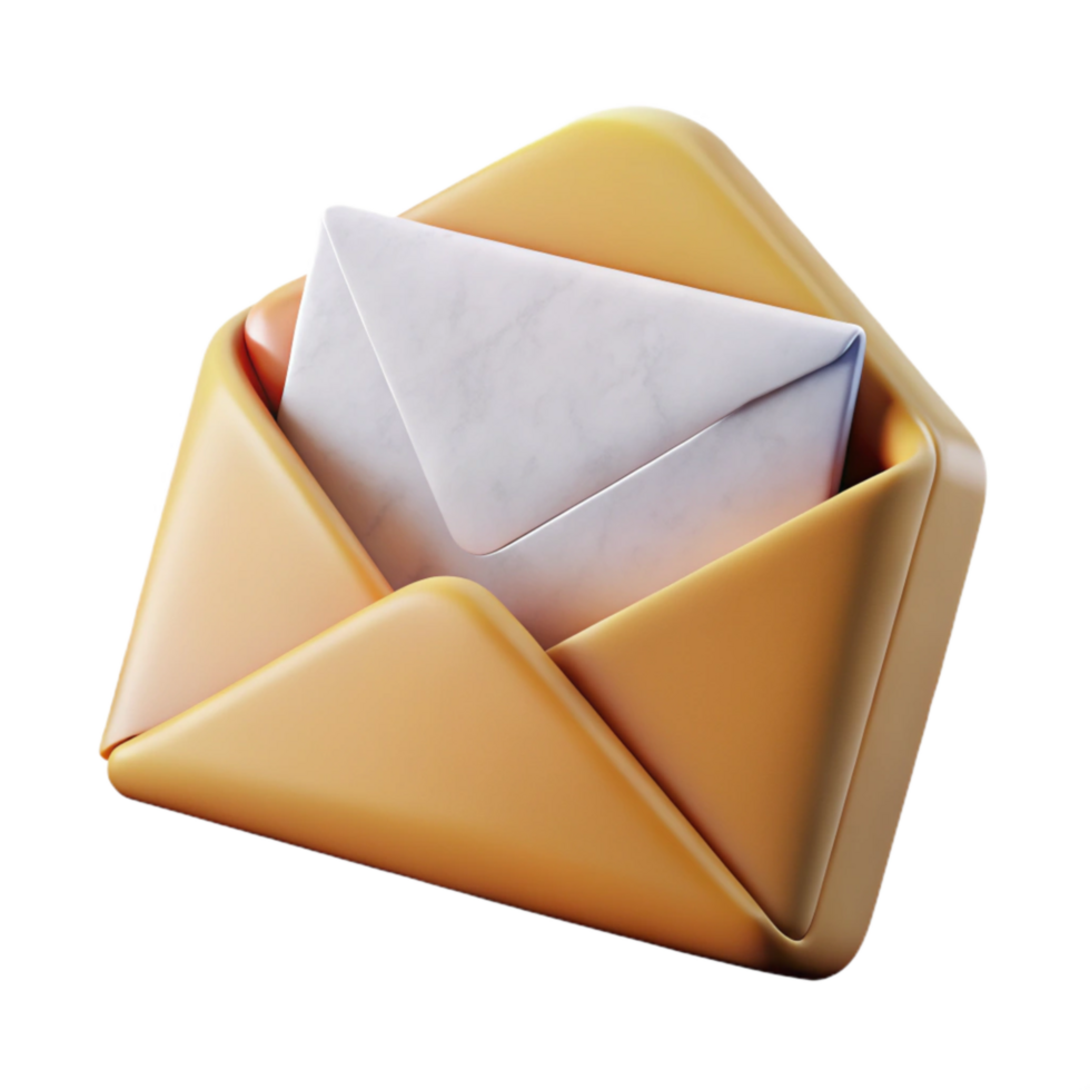 impressive artistic Open Envelope with Blank Letter Element detailed png