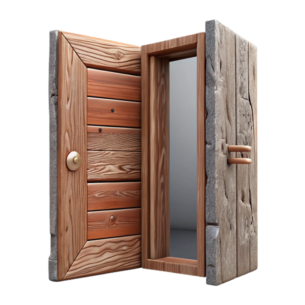 elegant vintage Open Door New Beginnings Wooden Texture Cutout professional png