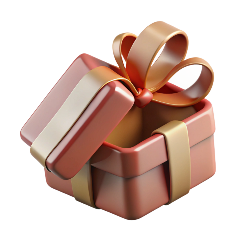 wonderful contemporary Open Gift Box with Red Ribbon Cutout high quality png