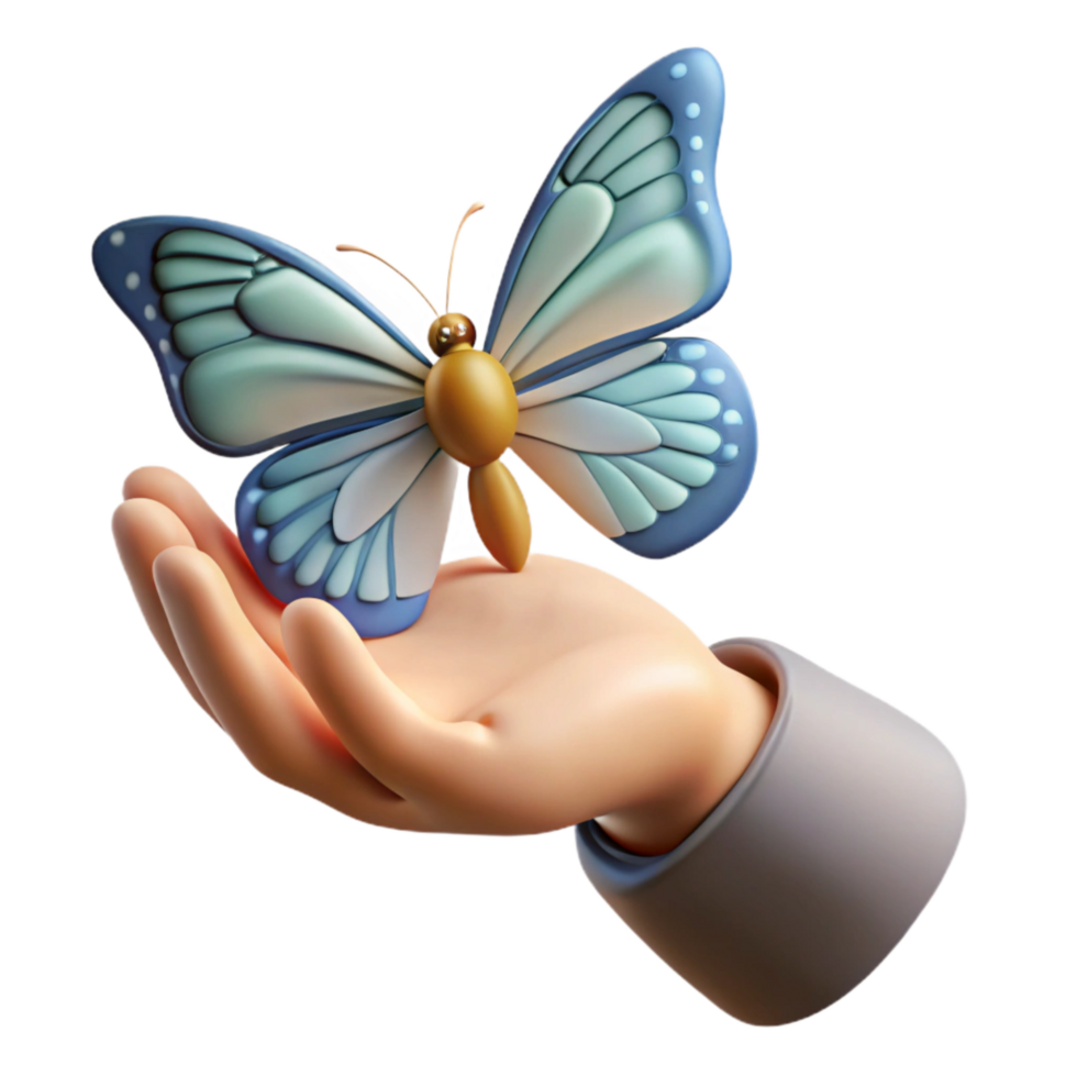 serene creative Open Hand Holding a Heart Isolated Element professional png