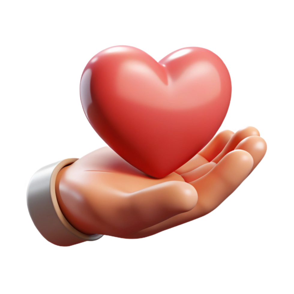 stunning rustic Open Hand Holding a Heart Isolated Element png