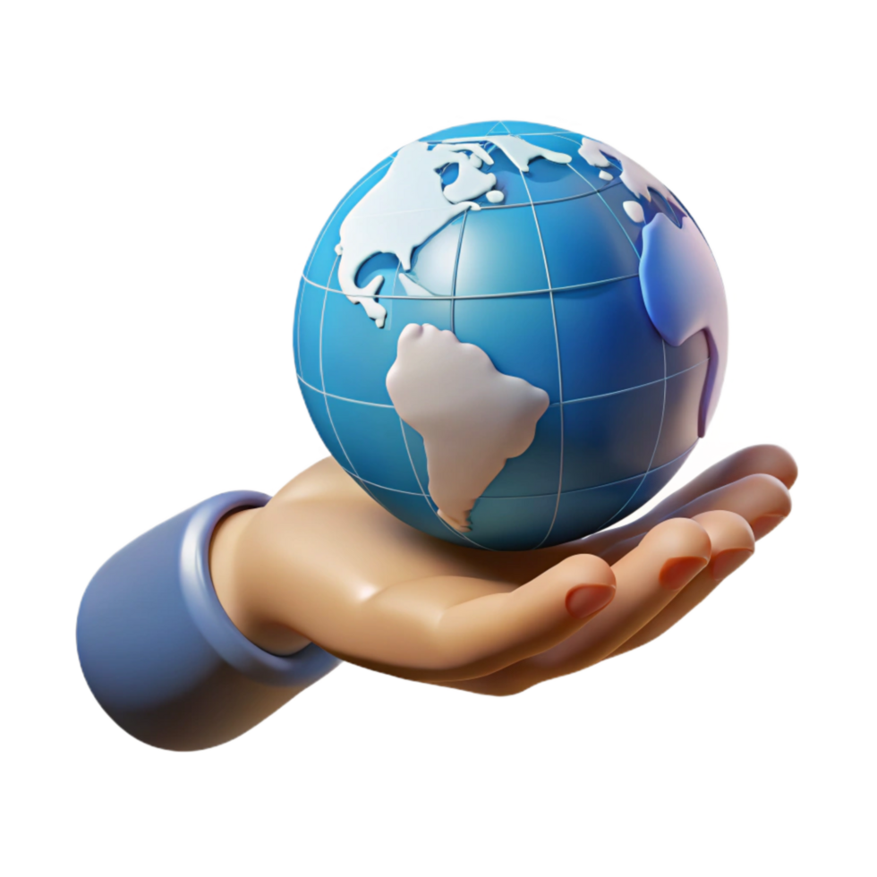 serene modern Open Hand Holding a Heart Isolated Element exclusive png