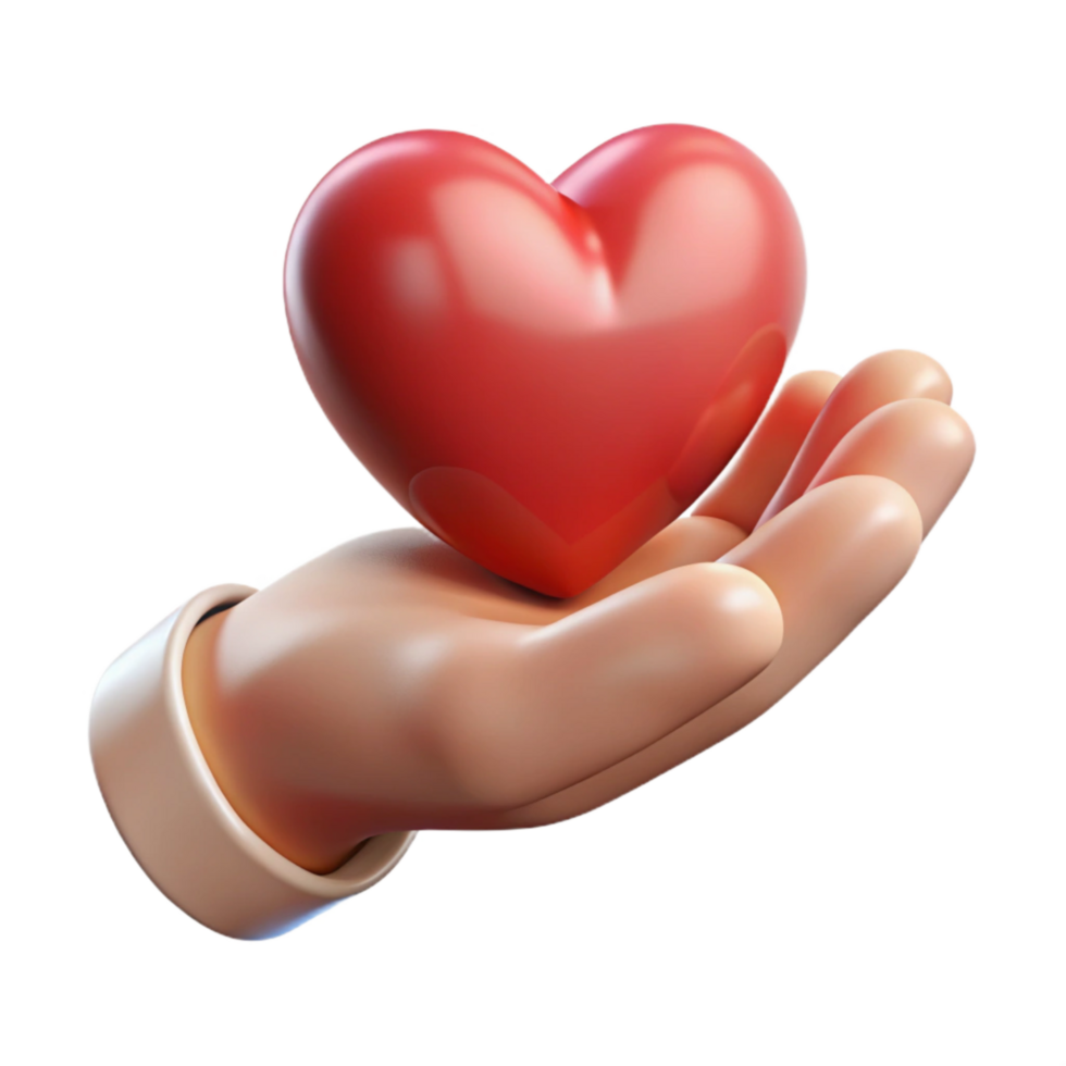 stunning abstract Open Hand Holding a Heart Isolated Element original png