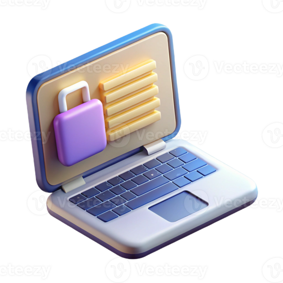 dramatic contemporary Open Laptop Showing Code on Screen Isolated high resolution png
