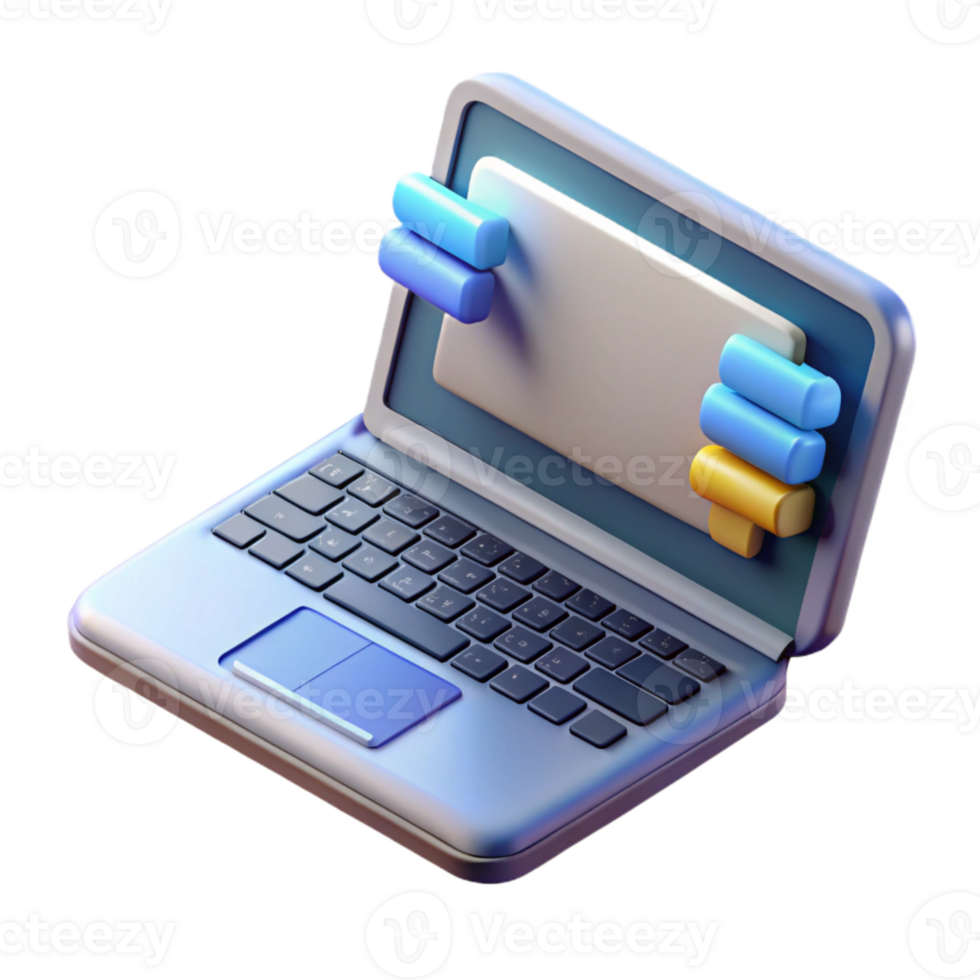 magnificent vintage Open Laptop Showing Code on Screen Isolated original png