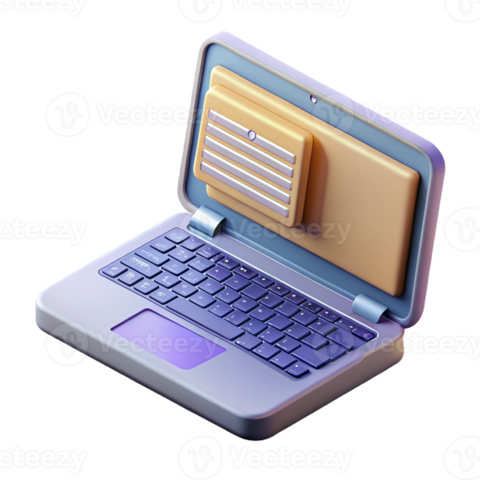 elegant vintage Open Laptop Showing Code on Screen Isolated original png