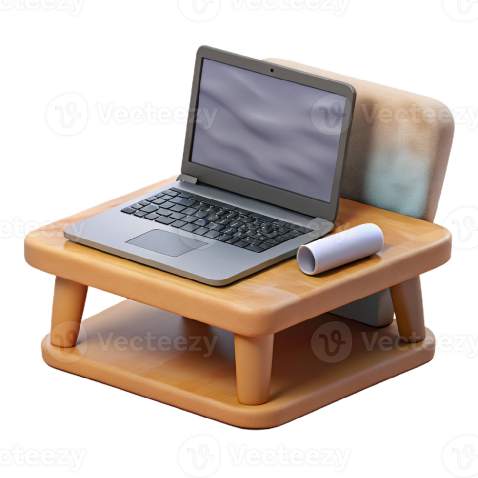 dramatic traditional Open Laptop on Conference Table Cutout premium png