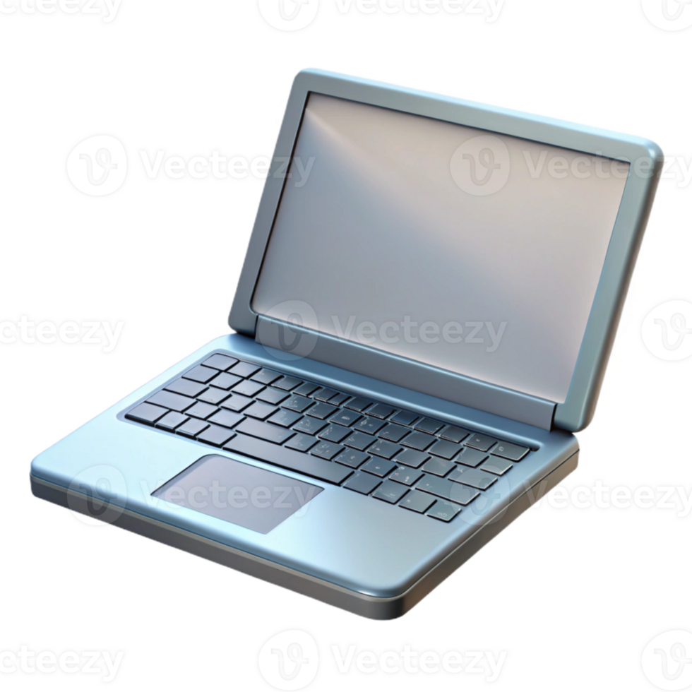 impressive abstract Open Laptop with Blank Screen Top View Cutout high resolution png