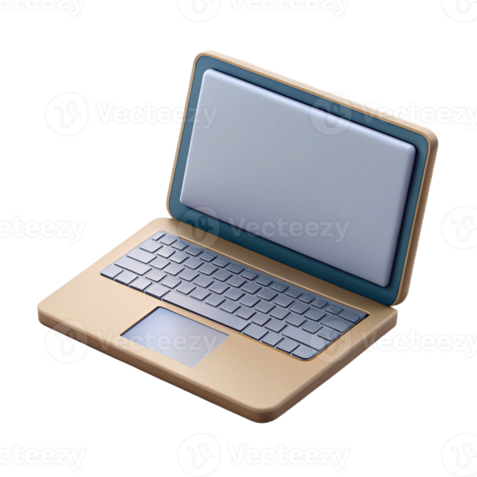 serene traditional Open Laptop with Blank Screen Top View Cutout exclusive png