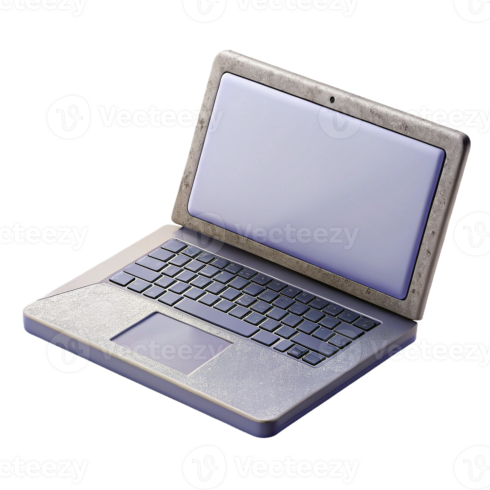 wonderful modern Open Laptop with Blank Screen Top View Cutout original png