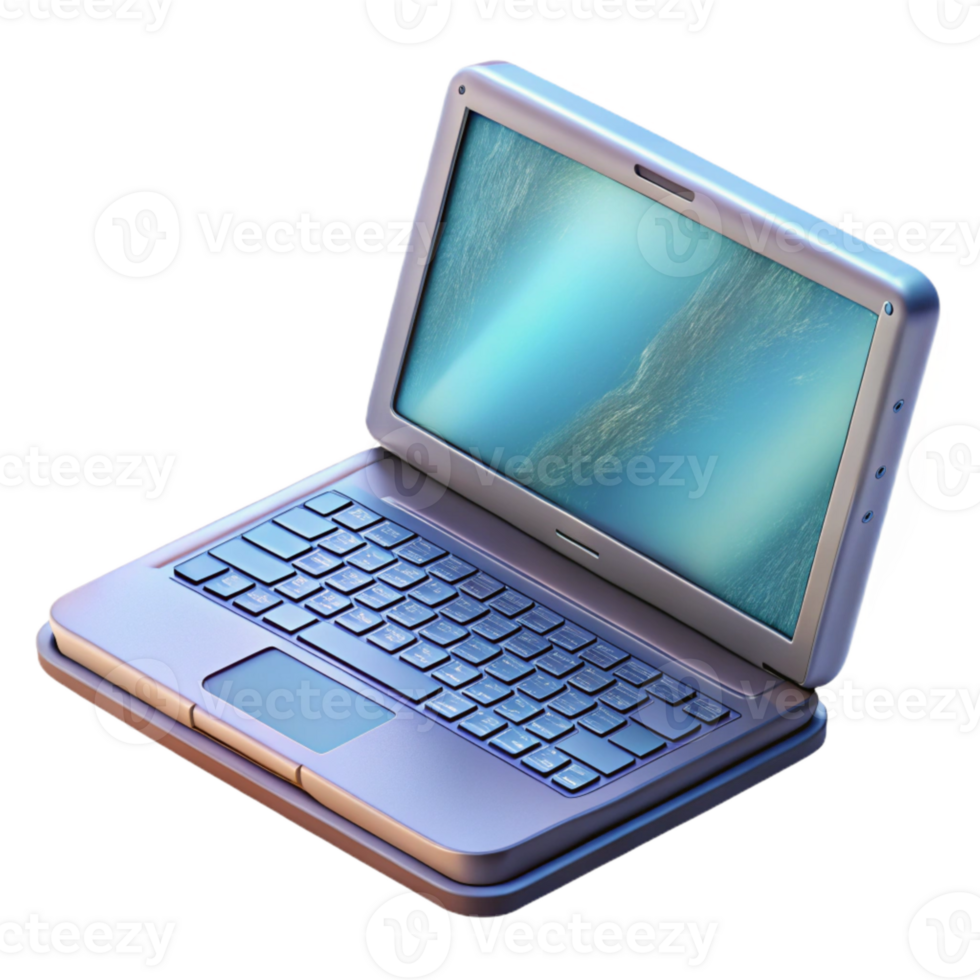 vibrant vintage Open Laptop Side View Transparent Background exclusive png