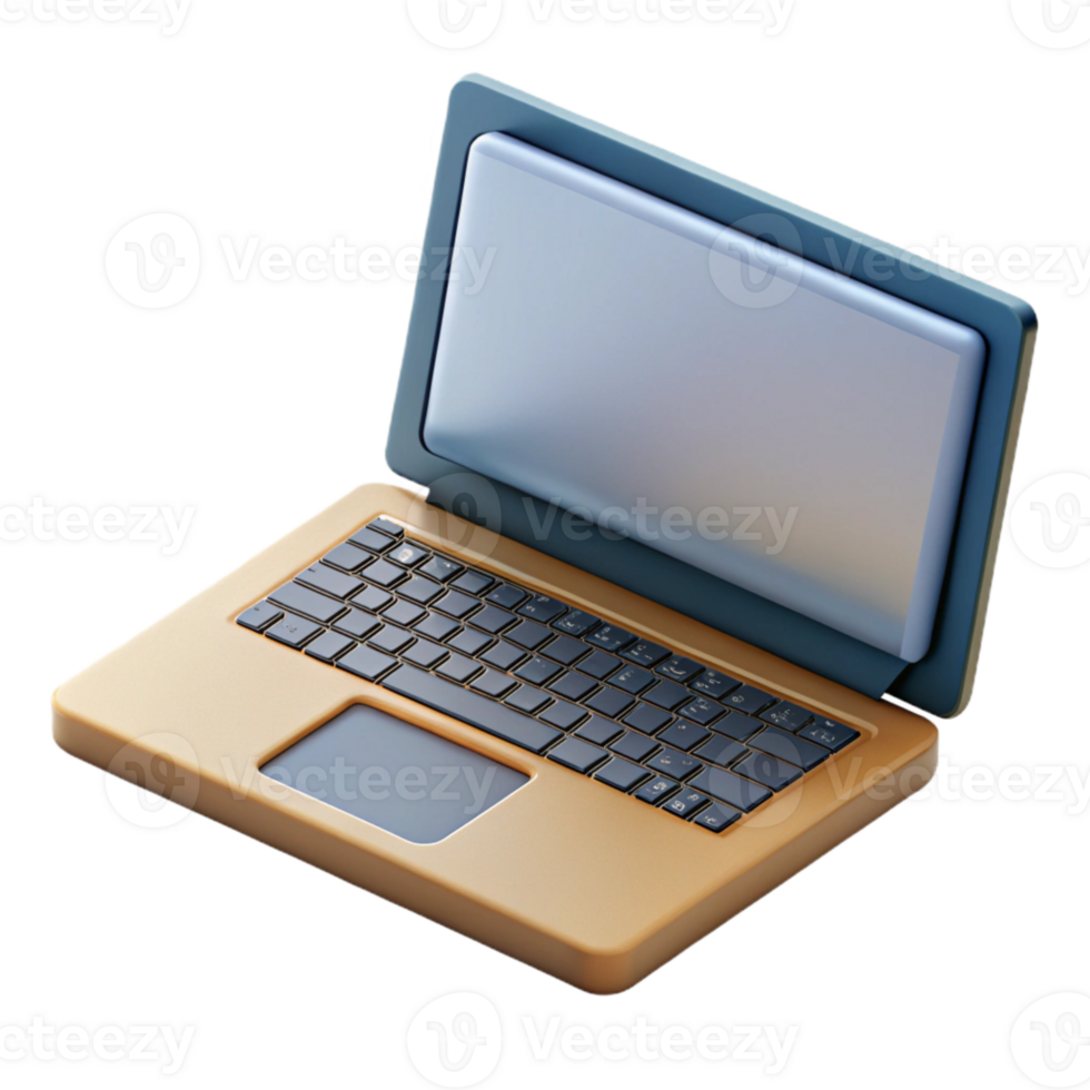 wonderful abstract Open Laptop with Blank Screen Top View Cutout professional png