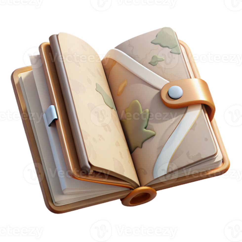 impressive artistic Open Travel Journal Blank Pages Isolated original png