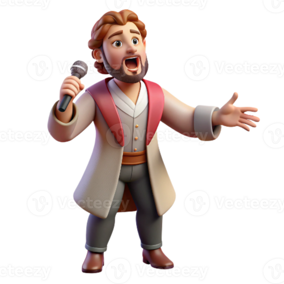 vibrant classic Opera Singer Performing Isolated Cutout high quality png