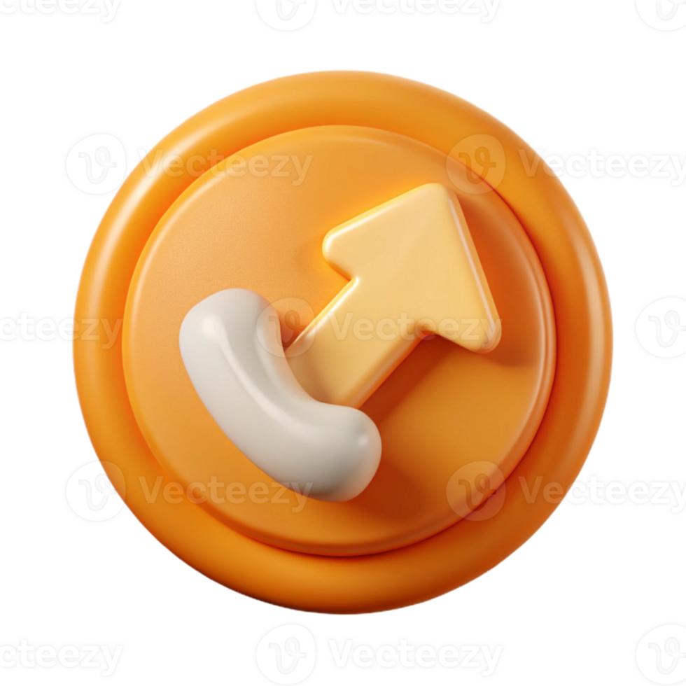 extraordinary artistic Orange Arrow Icon with Call to Action Button Isolated authentic png