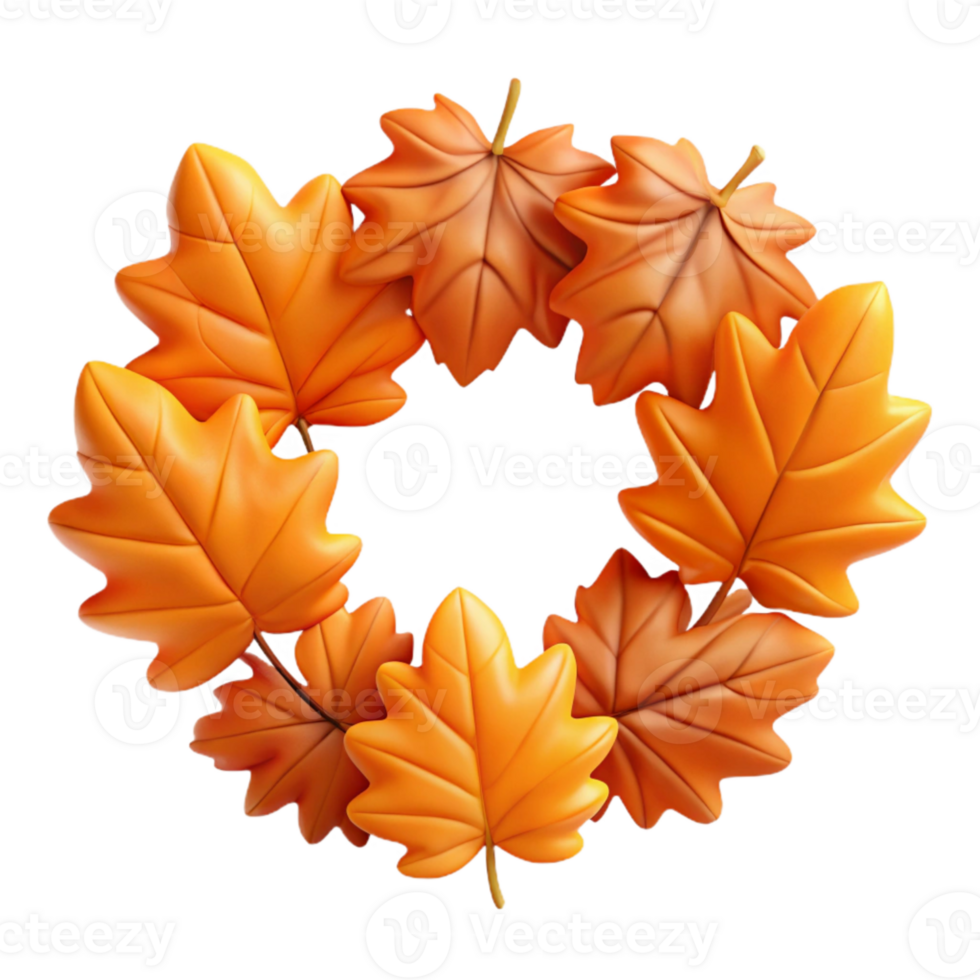 vibrant creative Orange Autumn Leaves Border Cutout Transparent Background exclusive png