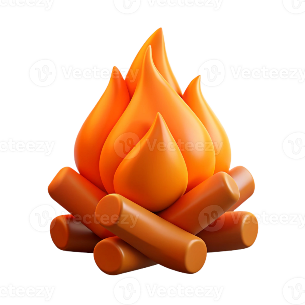beautiful modern Orange Campfire Flames Crackling Close Up Transparent Background professional png