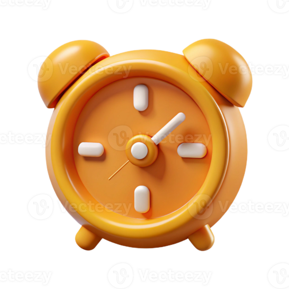 extraordinary rustic Orange Clock Icon with Time Management Concept Transparent Background png