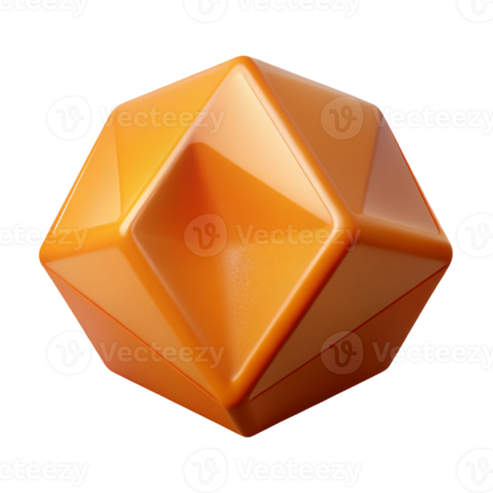 wonderful abstract Orange Geometric Shape Isolated on Transparent Background authentic png