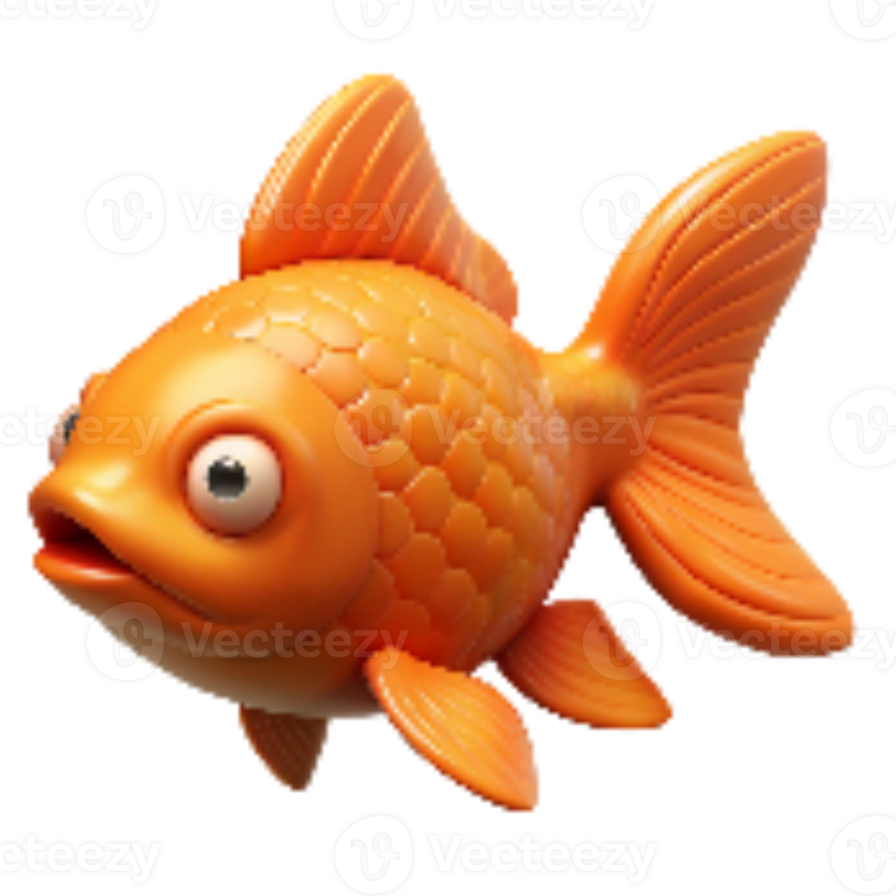 dramatic vintage Orange Goldfish Swimming Isolated Element Transparent Background exclusive png