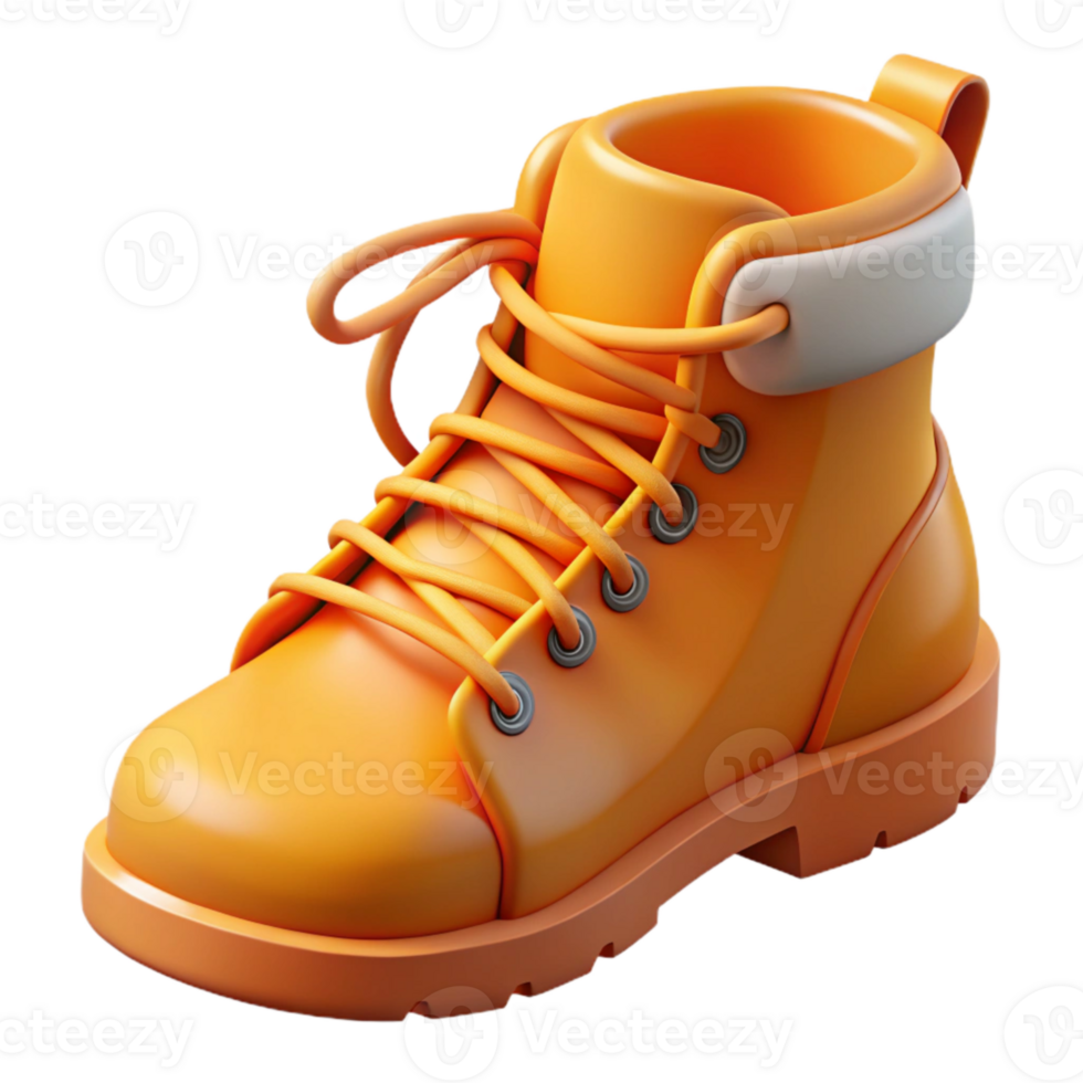 impressive modern Orange Hiking Boot Laces Tied Cutout premium png