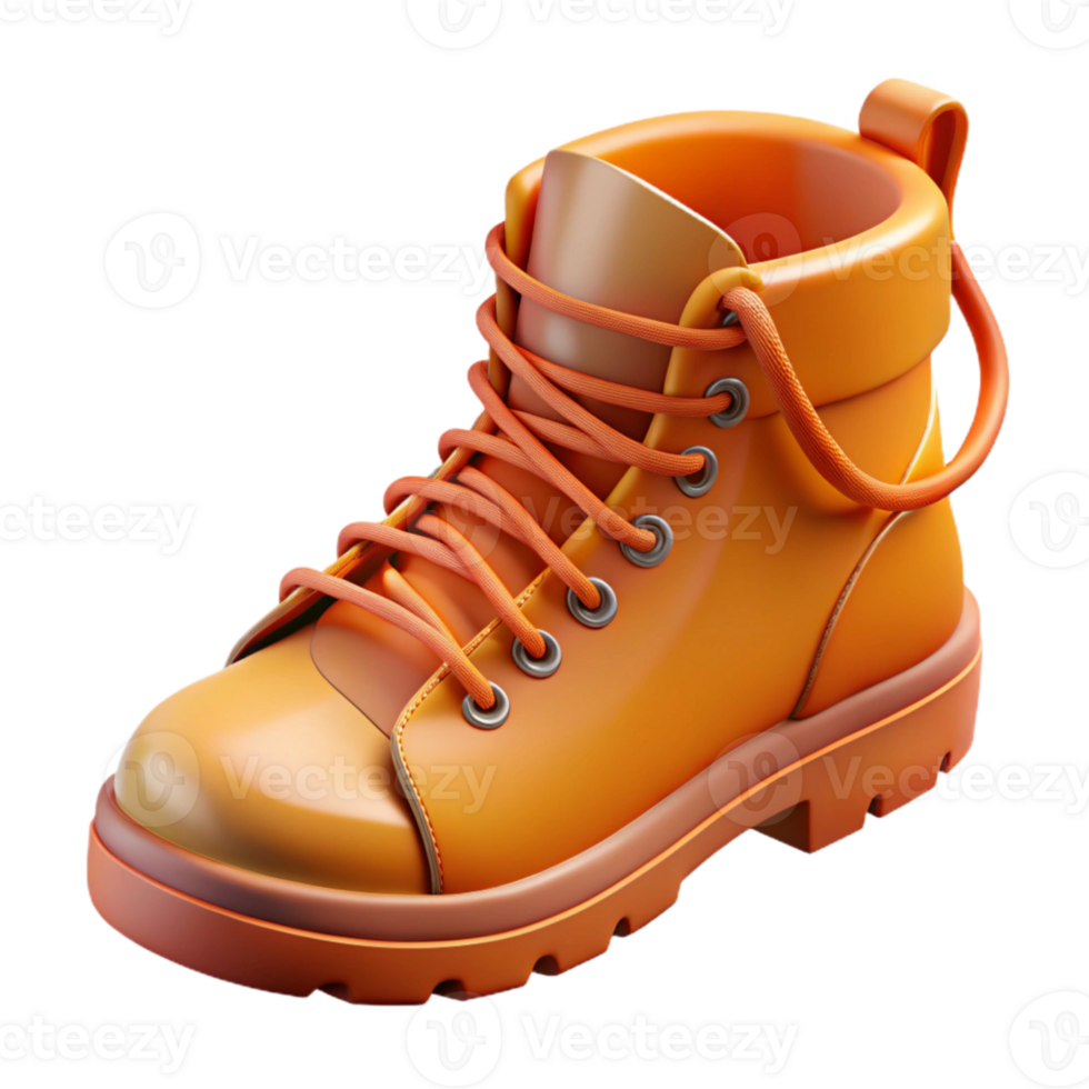 magnificent traditional Orange Hiking Boot Laces Tied Cutout high resolution png