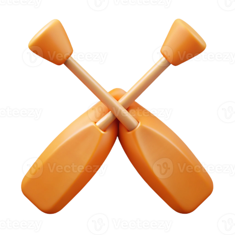 extraordinary creative Orange Kayak Paddles Crossed Isolated png