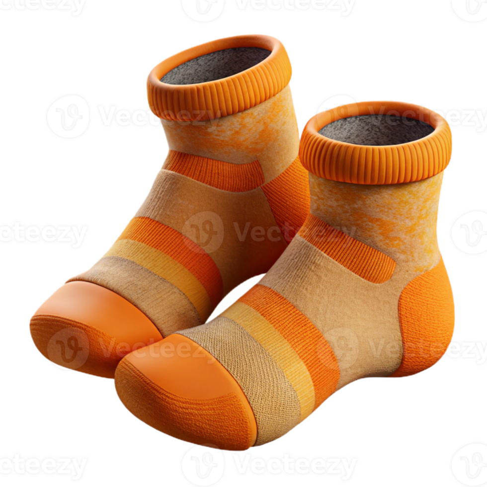stunning rustic Orange Hiking Socks Wool Texture Transparent Background genuine png