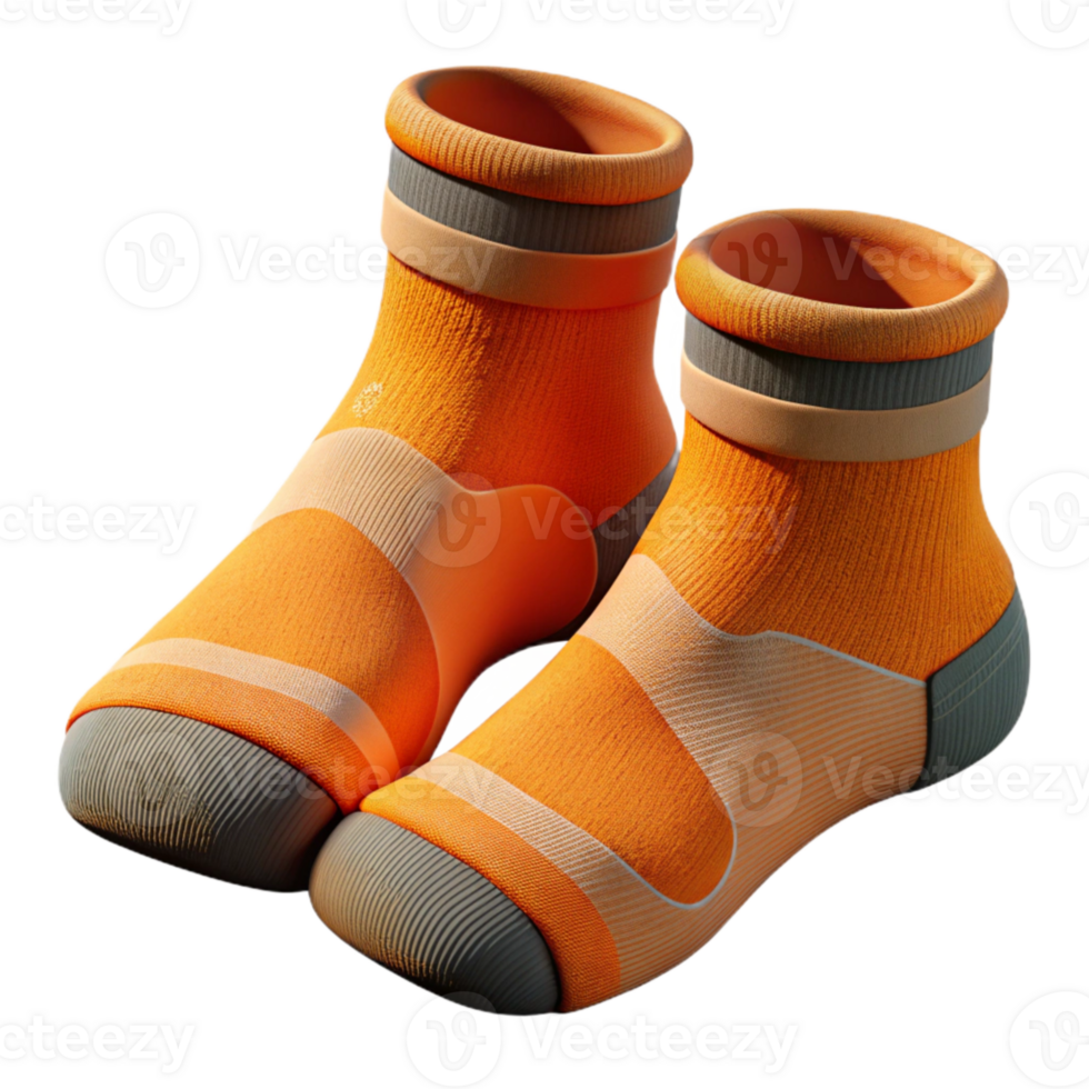 beautiful abstract Orange Hiking Socks Wool Texture Transparent Background professional png