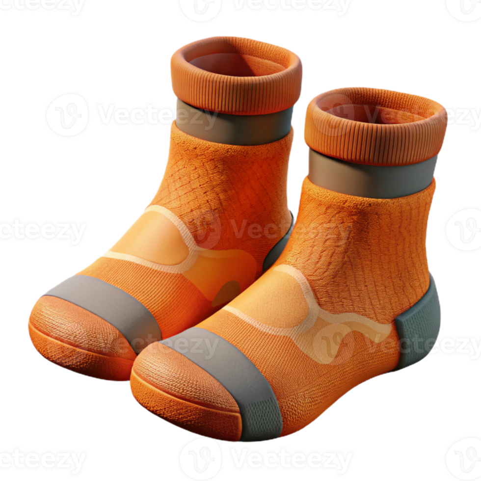 impressive contemporary Orange Hiking Socks Wool Texture Transparent Background png